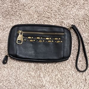 Steve Madden black large wallet / purse with wristlet